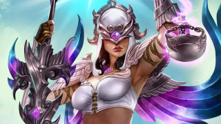 Woman white outfit sword bowl - a white outfit holding free wallpaper