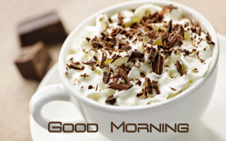 Coffee whipped cream chocolate shavings - a good morning free wallpaper