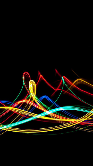 Blurry black background light painting - abstract art free wallpaper