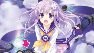 Anime girl long hair purple 4 - a purple outfit free wallpaper