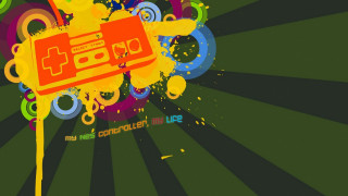 Colorful background large sign says - retro free wallpaper