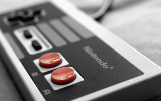 Remote control closeup buttons cord - retro free wallpaper