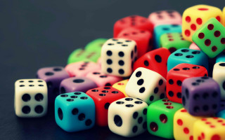 Dice pile table black background - a table top free wallpaper