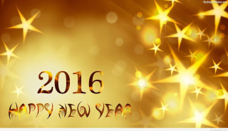 Happy new year card stars - a gold background free wallpaper