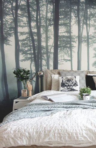 Bed white comforter wall mural - florianne becker free wallpaper