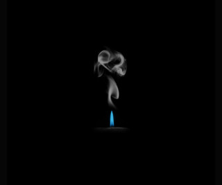Blue candle smoke black background - candle free wallpaper