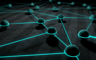 Balls network lines dots dark - a wireframe diagram free wallpaper