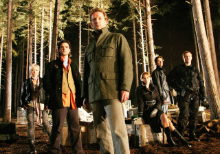 Group people woods night green - david brewster free wallpaper