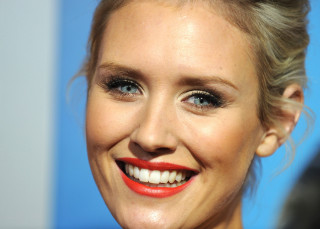 Woman red lip white smile - facial feature free wallpaper