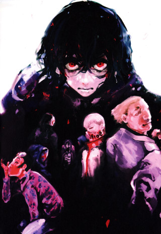 Man red eyes creepy group - a painting of a man free wallpaper