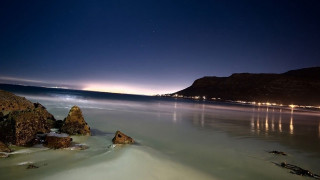 Beach rocks night sky water - douglas robertson bisset free wallpaper