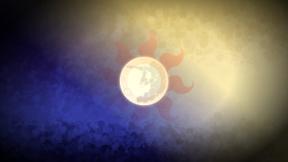 Full moon blue background yellow - bauhau free wallpaper
