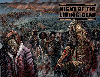 Zombies walking line people sign - underground free wallpaper