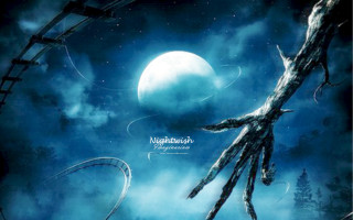 Creepy creature full moon hand - biomechanical free wallpaper