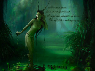 Woman horns green dress forest - brian and wendy froud free wallpaper