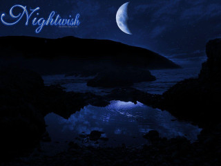 Night moon mountain water cityscape - a night scene free wallpaper