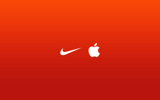 Red apple nike logo white - a white nike logo free wallpaper
