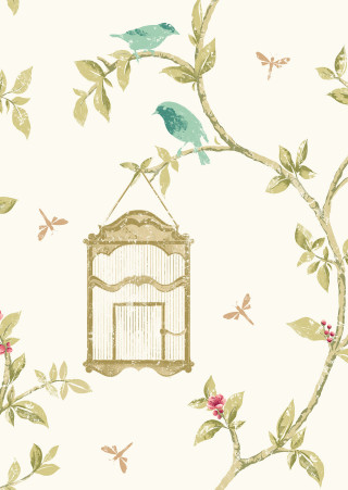 Bird cage tree branch flying - free minimalism wallpaper