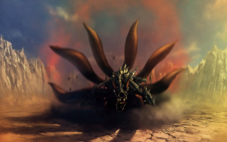 Giant monster wings water background - its back free wallpaper
