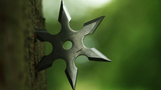 Metal star object tree trunk - object free wallpaper