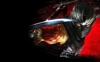 Man sword red background black - game art free wallpaper