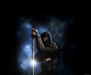 Man black outfit sword hoodie - a black outfit holding free wallpaper