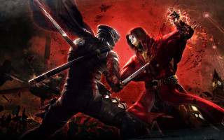 Costume fight dark room red - behind them free wallpaper
