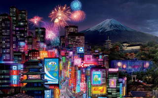 City fireworks mountain clouds night - cloud and a sky free wallpaper