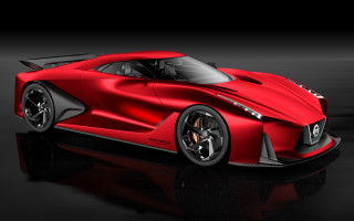 Red sports car black background 10 - a reflection of the car free wallpaper