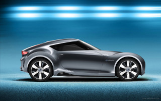 Futuristic car blue background lights - a black top free wallpaper