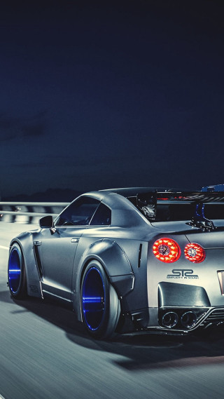 Silver car night road lights 2 - andrew law free wallpaper