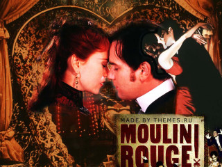 Man woman kissing stage backdrop - bourgeoi free wallpaper