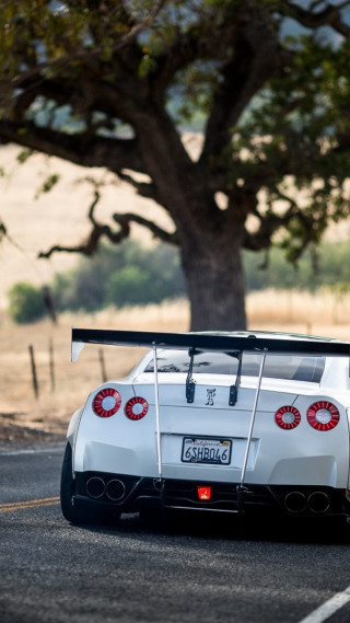 White sports car parked tree - near free wallpaper