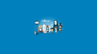 Cartoon characters blue background ghost 2 - anton fadeev free wallpaper