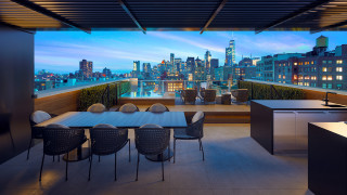Dining room city night view - dining free wallpaper