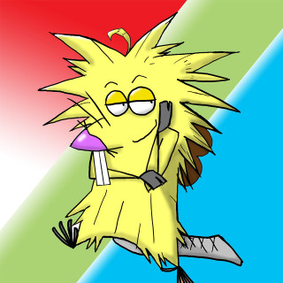 Cartoon boy blonde spiked hair - a toothbrush free wallpaper