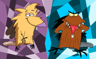 Cartoon dog cat mouths open 2 - ed roth free wallpaper