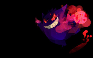 Cartoon character big smile red - a red flower in the foreground free wallpaper