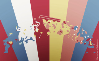 Colorful poster woman stage microphone - chris labrooy free wallpaper