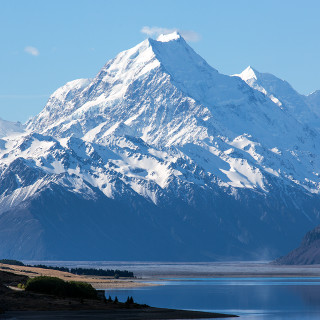 Mountain lake blue sky clouds 7 - a matte painting free wallpaper