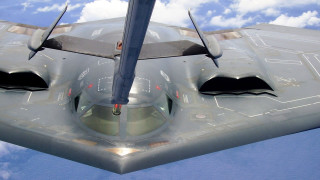 Military plane flying clouds blue - a few white cloud free wallpaper