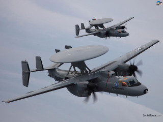 Two planes flying sky propellers 2 - their wing free wallpaper