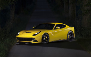 Yellow sports car night dark - a spotlight free wallpaper