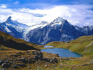 Mountain range lake snow capped - dürer free wallpaper