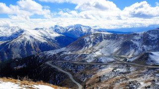 Mountain road winter snow view - edi rama free wallpaper