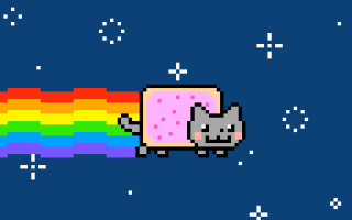 Cat rainbow cake censored pixel - back free wallpaper