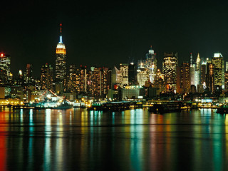 City skyline night bridge lights 5 - andreas gursky free wallpaper