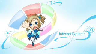 Cartoon girl blue dress bow 2 - extreme illustration free wallpaper