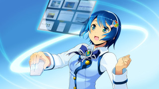 Woman uniform paper cellphone blue - a blue sky free wallpaper