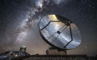 Satellite dish star filled sky - under free wallpaper for desktop